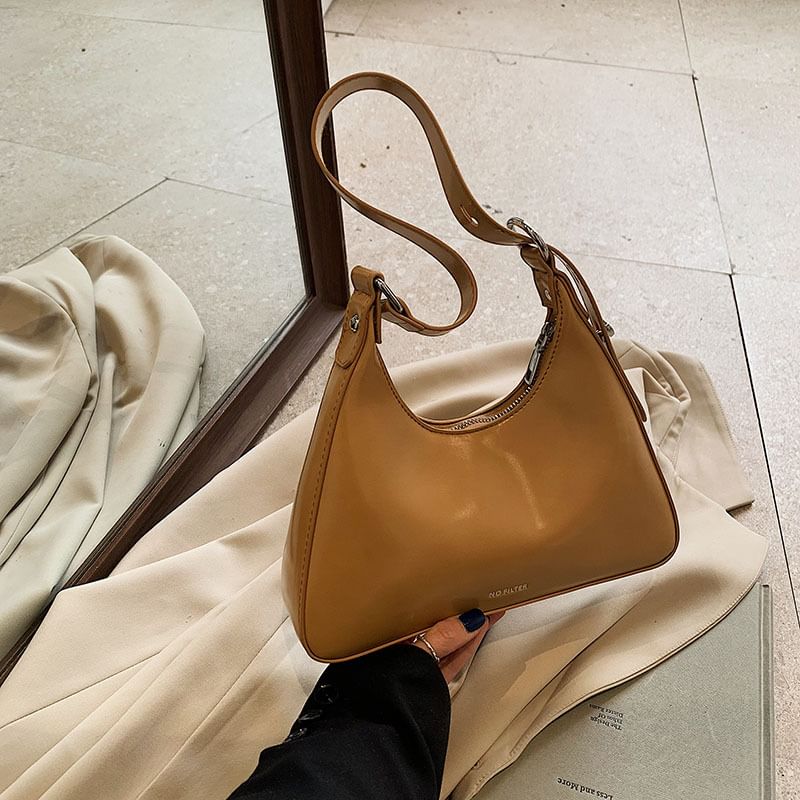 Lettering Leather Bag Faux Tote