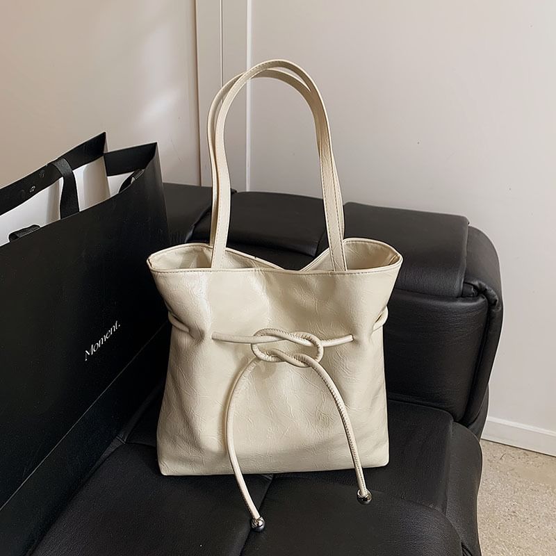 Tote Faux Leather Knot Bag