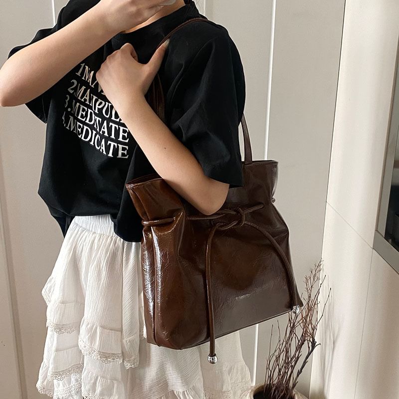 Tote Faux Leather Knot Bag