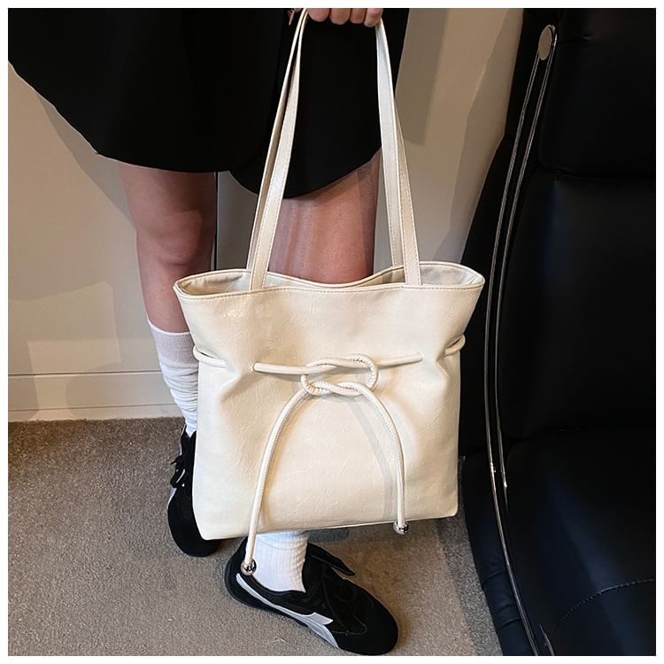 Tote Faux Leather Knot Bag
