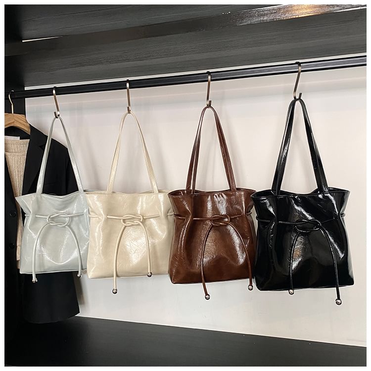 Tote Faux Leather Knot Bag