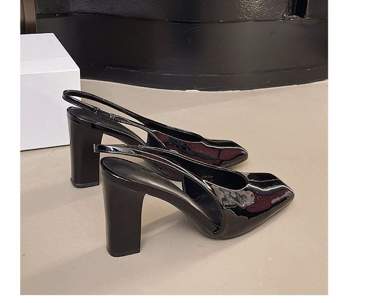 Chunky Mules Slingback Heel