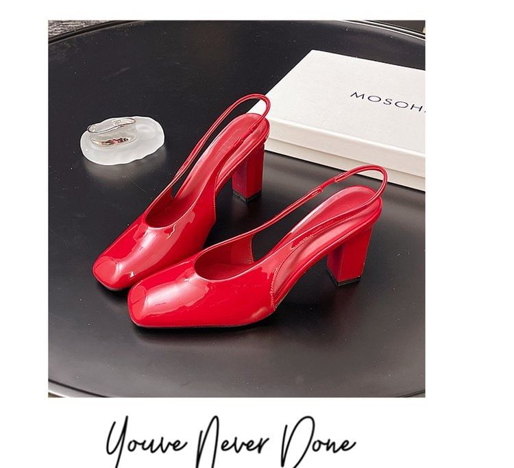 Chunky Mules Slingback Heel