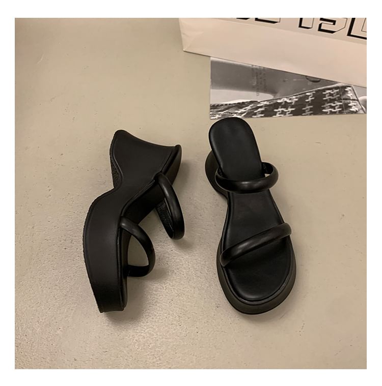 Slide Wedge Sandals Platform Heel