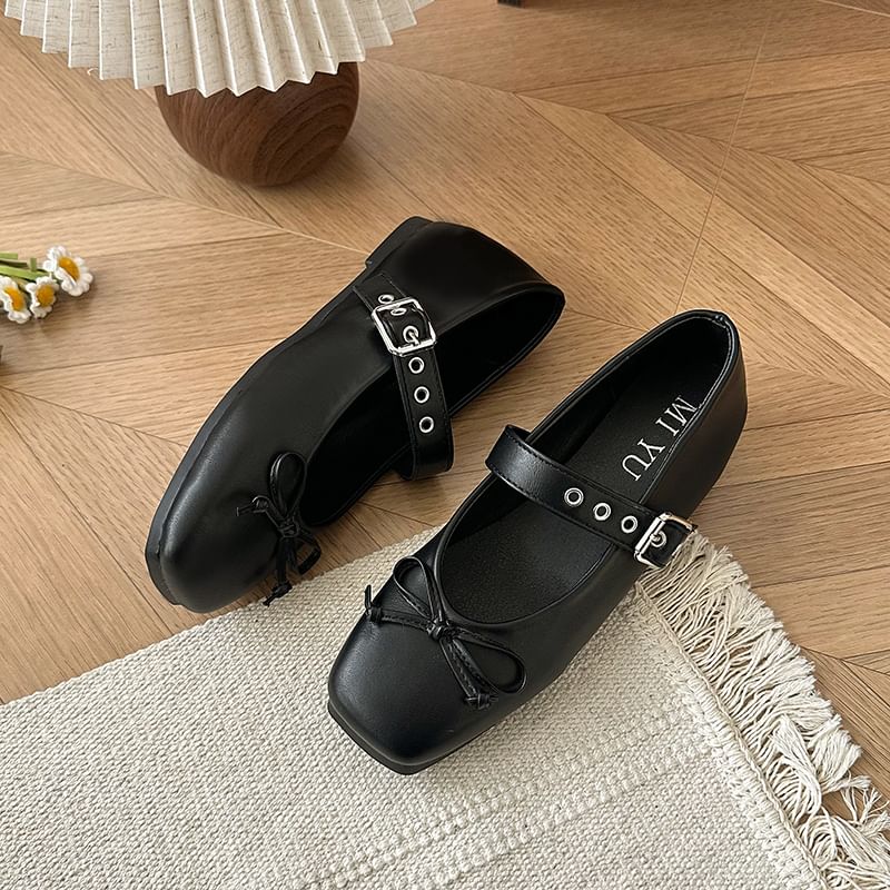 Shoes Mary Bow Square-Toe Jane