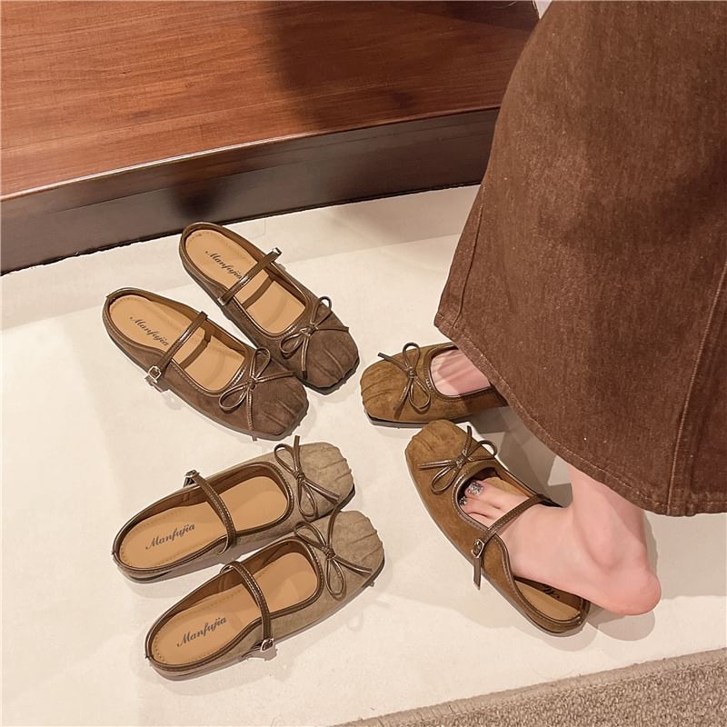 Bow Mules Square-Toe Mary Jane