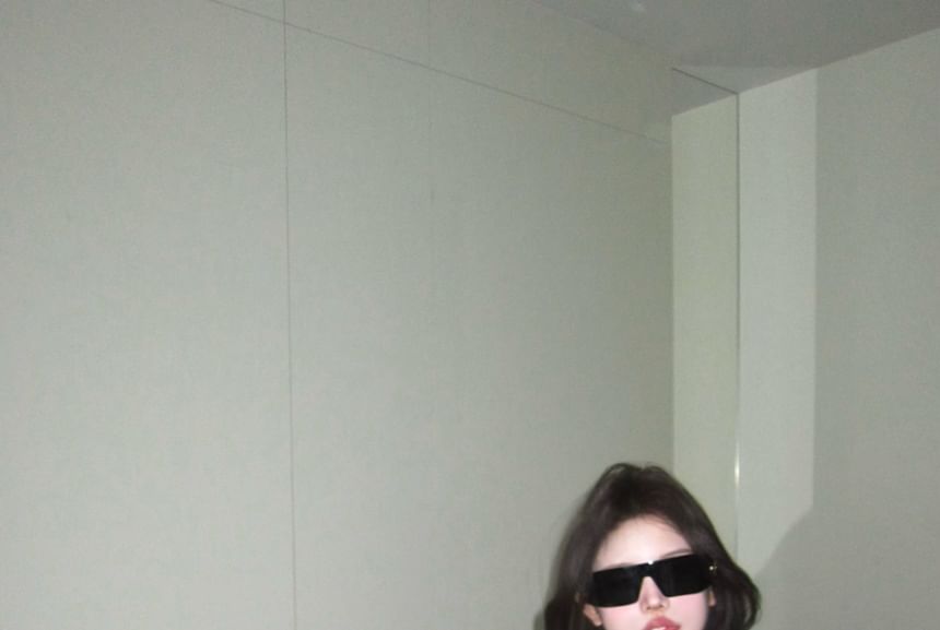 Strap Panel Bodysuit Bow Spaghetti Top V-Neck Accent Lace