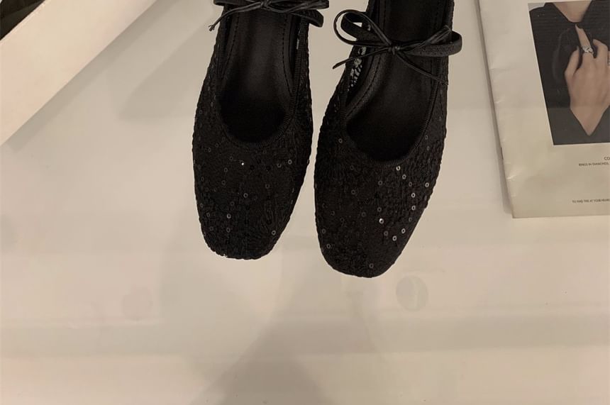 Shoes Flat Jane Mary Bow Mesh