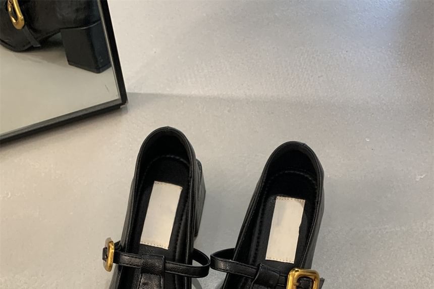 Heel Square Toe Jane Shoes Mary Chunky