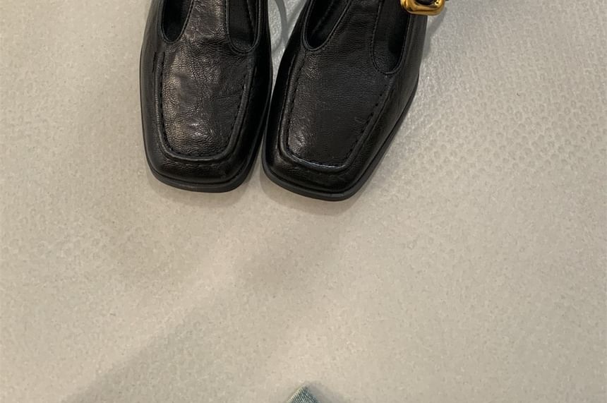 Heel Square Toe Jane Shoes Mary Chunky