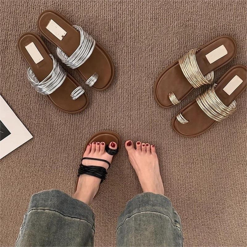 Sandals Slide Flat Loop Toe