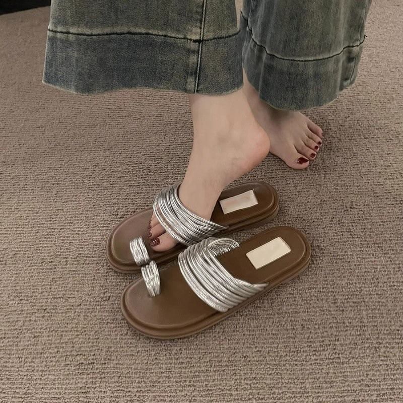 Sandals Slide Flat Loop Toe