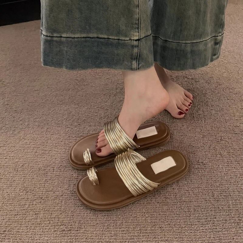 Sandals Slide Flat Loop Toe