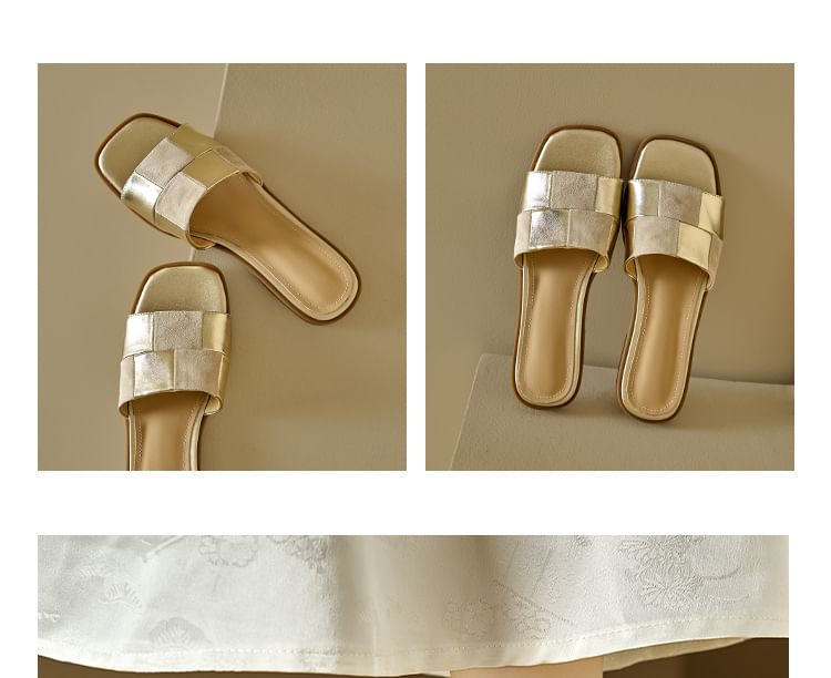 Sandals Checkerboard Flat Slide