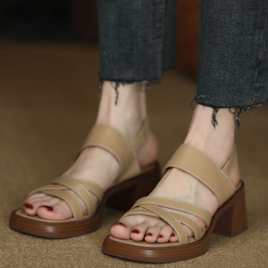 Sandals Strappy Chunky Heel Slingback
