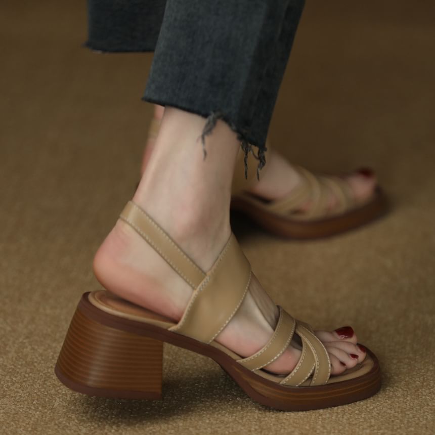 Sandals Strappy Chunky Heel Slingback