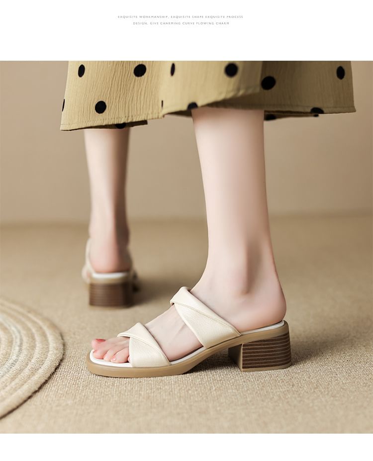 Chunky Heel Sandals Slide