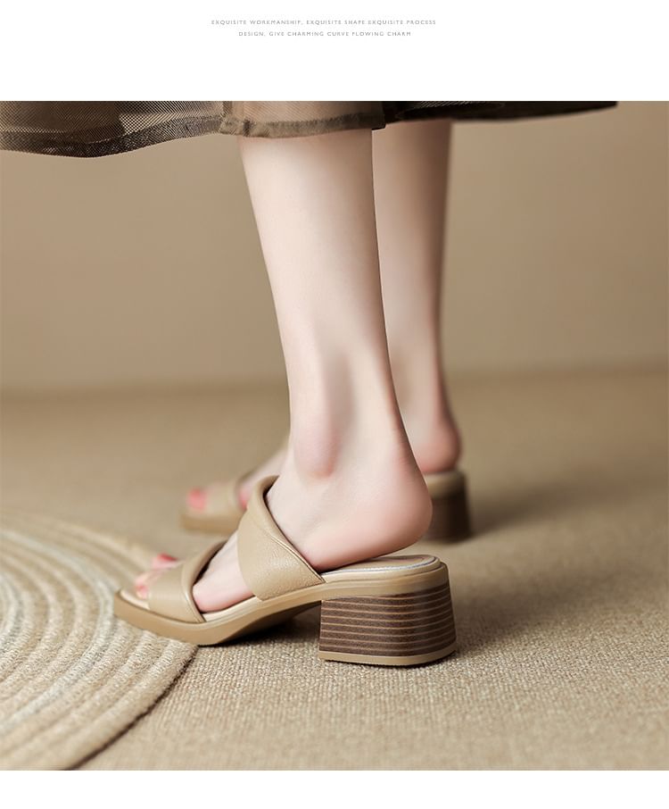 Chunky Heel Sandals Slide