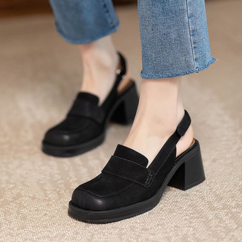 Sandals Slingback Chunky Heel