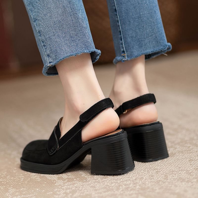Sandals Slingback Chunky Heel