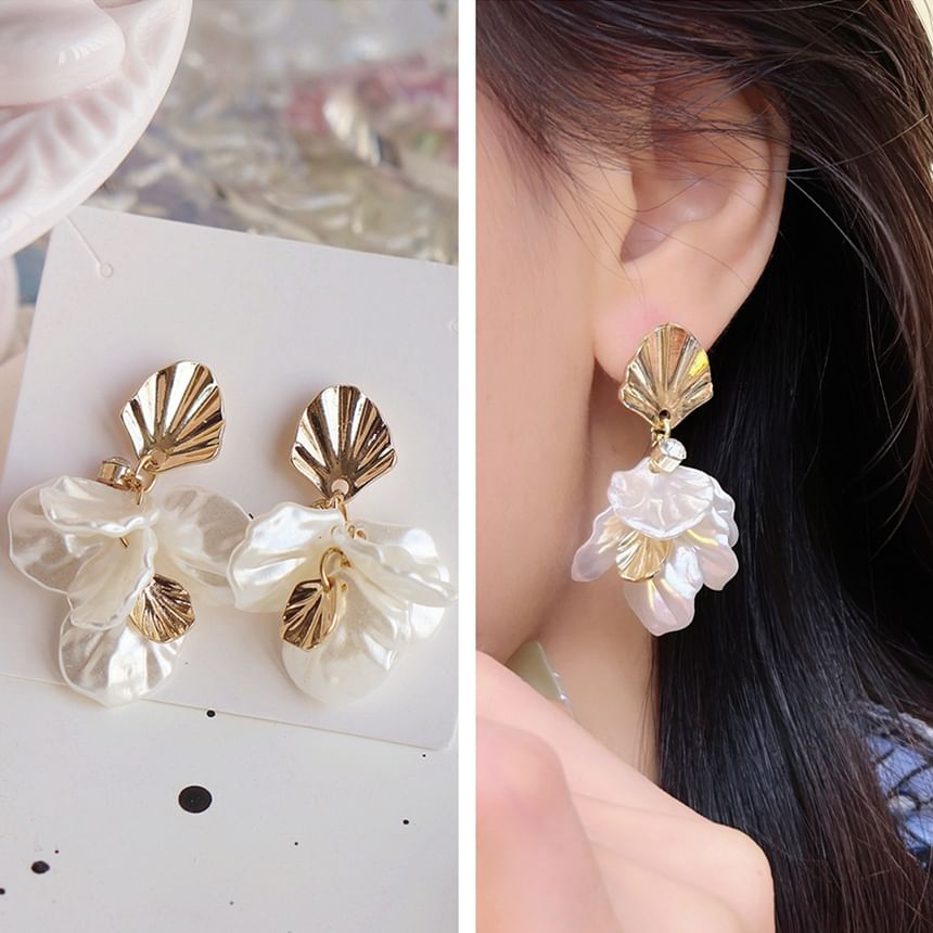 Shell Fringed Drop Earring / Clip-On Earring