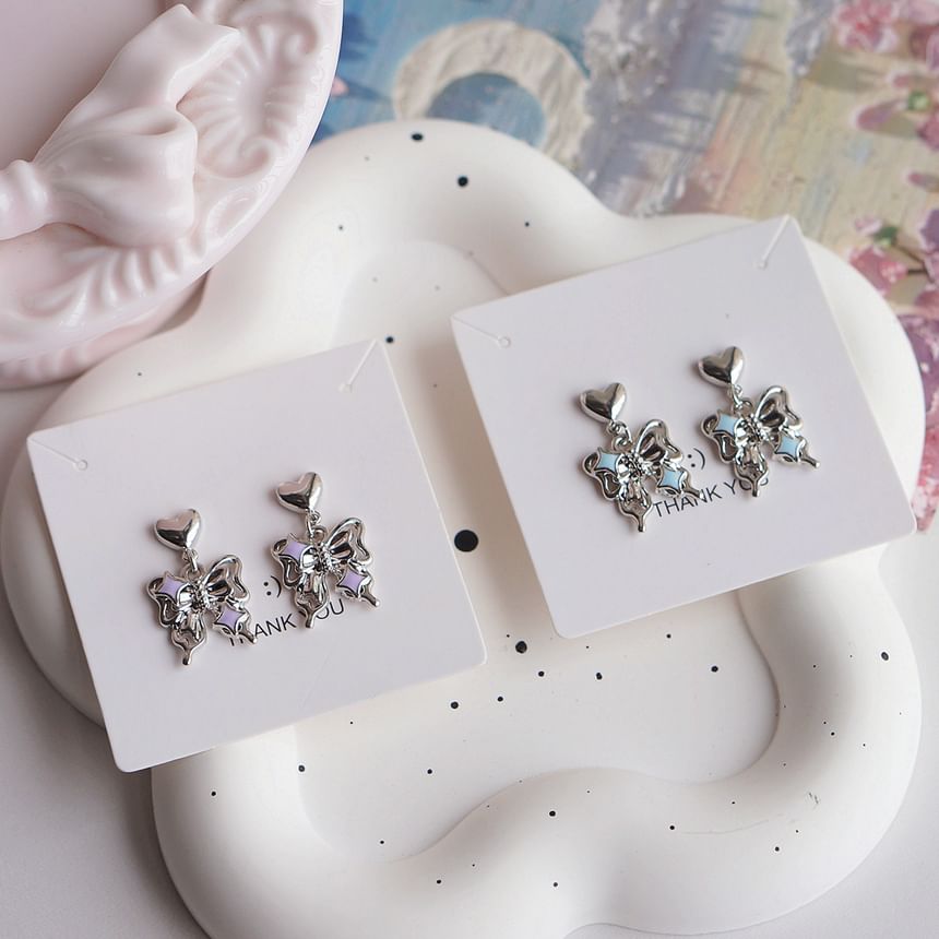 / Drop Earring Clip-On Butterfly