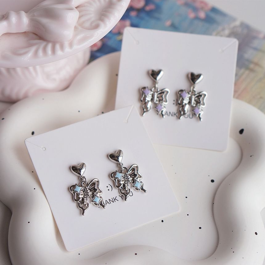 / Drop Earring Clip-On Butterfly