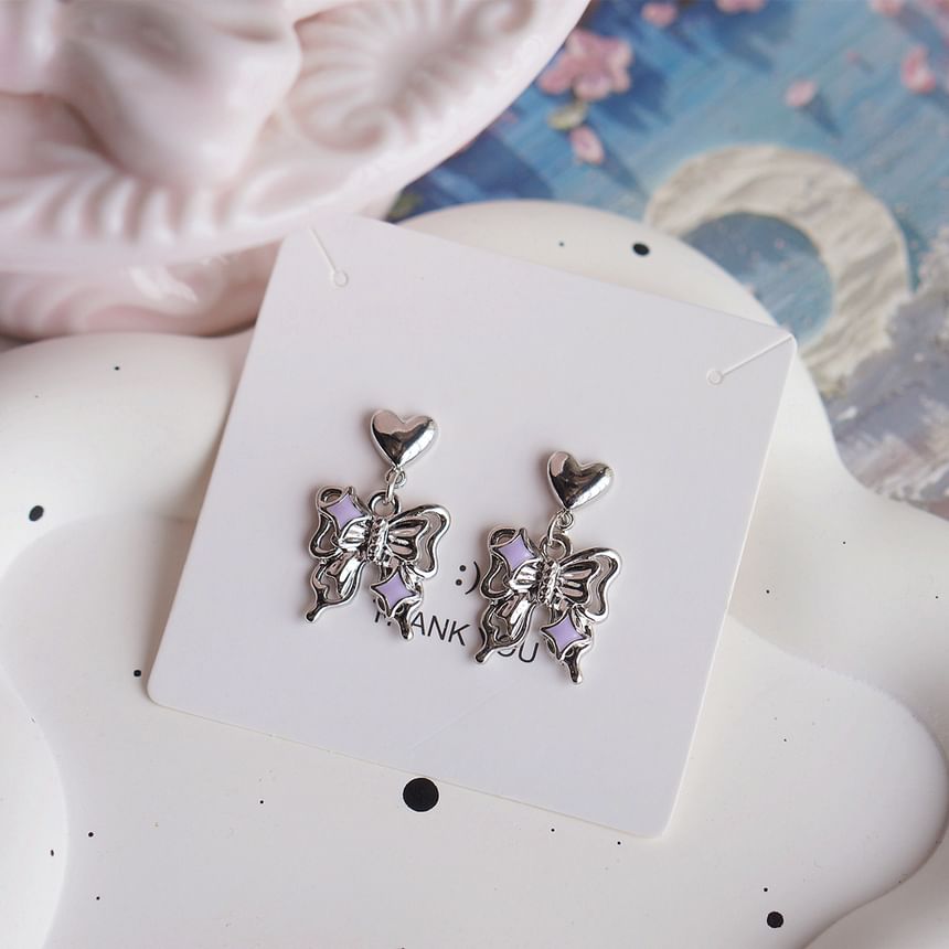/ Drop Earring Clip-On Butterfly