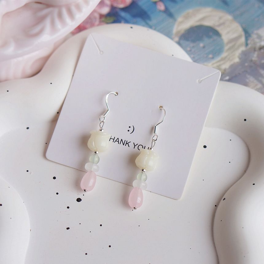 Clip-On Earring Beaded Drop / Flower Hook