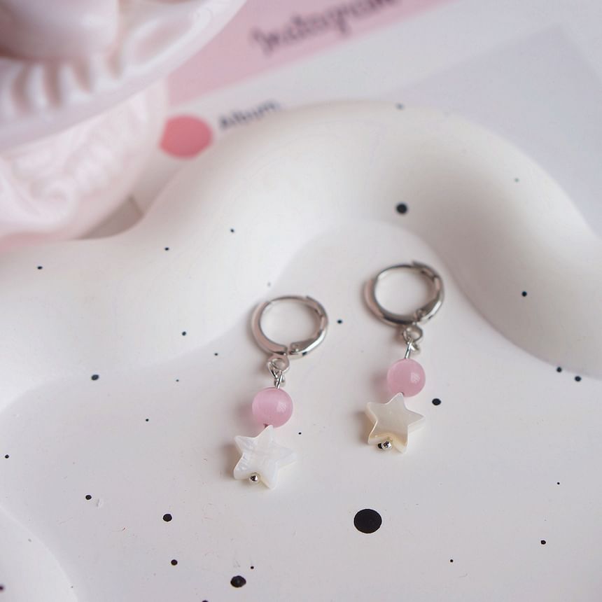 Drop Huggie Earring Star Beaded