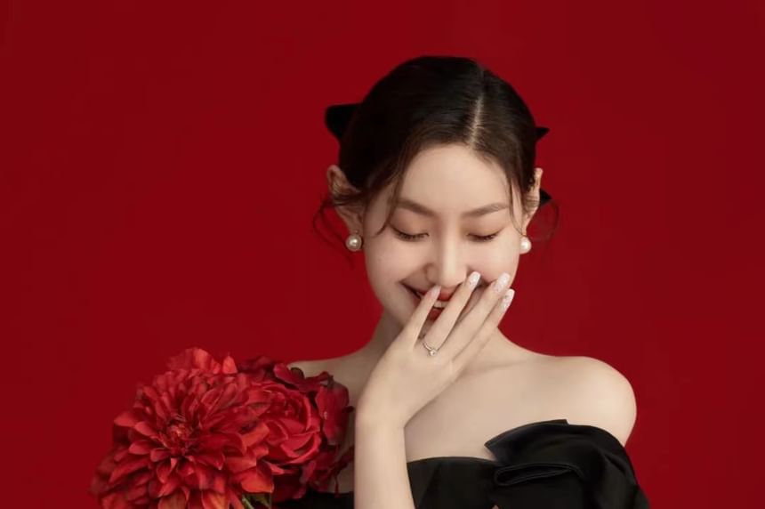 Gown A-Line Bow Puff-Sleeve Off-Shoulder Evening