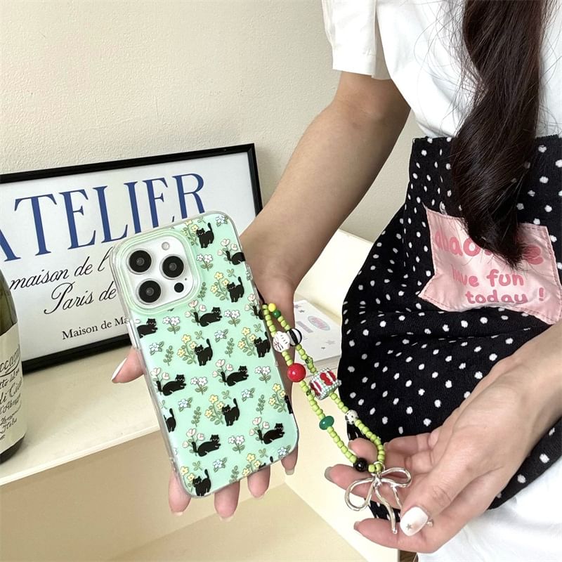 Case Cat Floral Phone