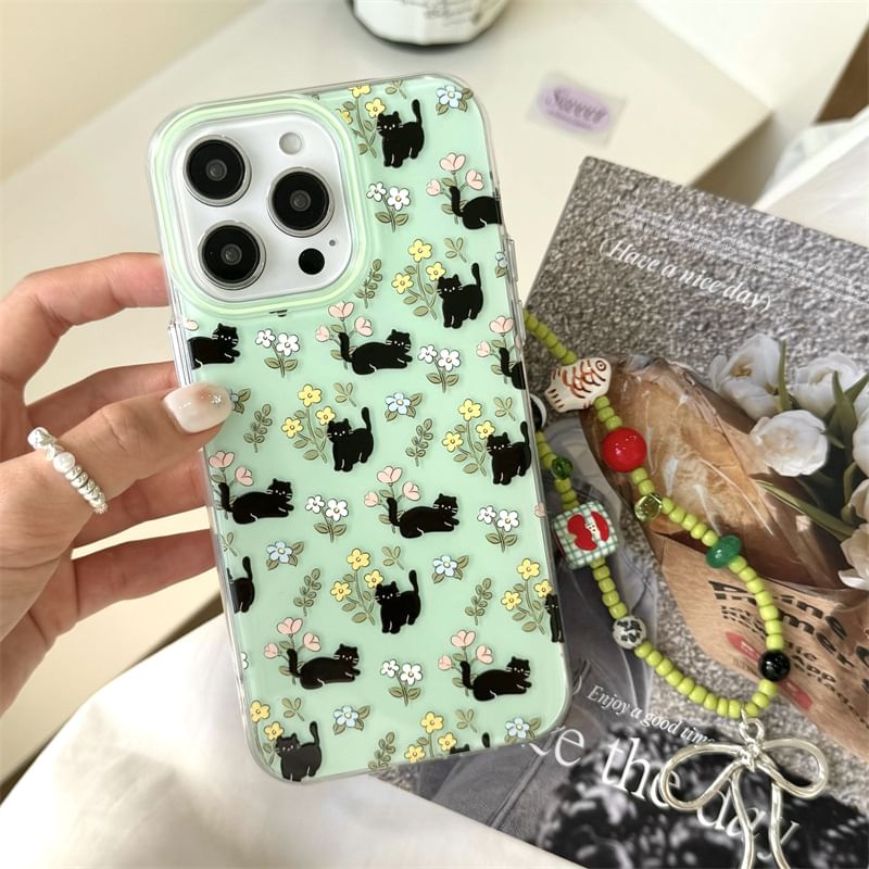 Case Cat Floral Phone
