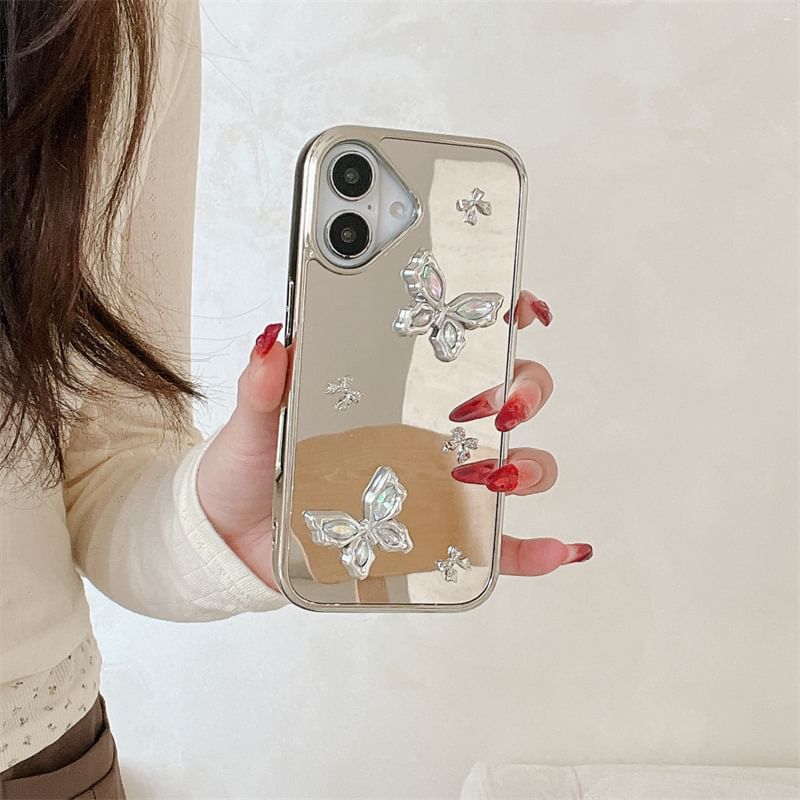 Mirrored Case / Butterfly Phone Charm Set