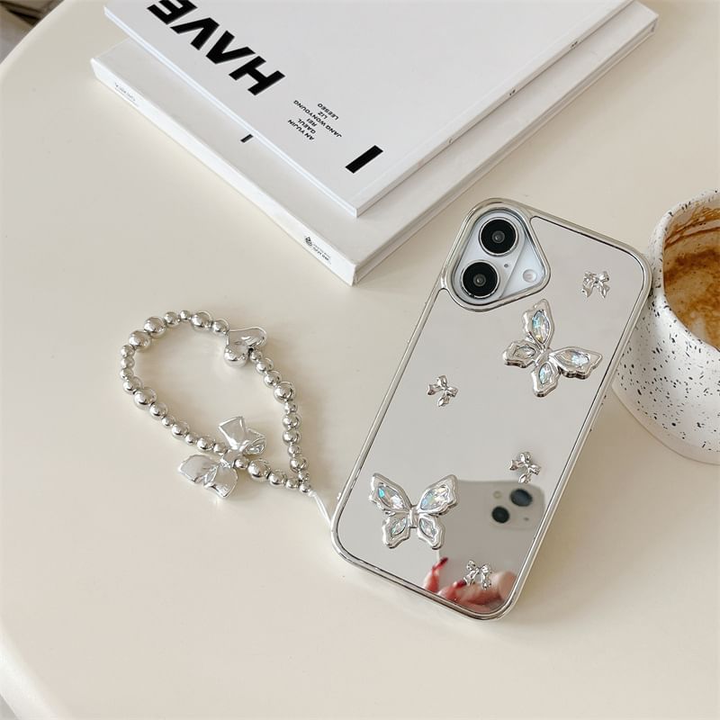 Mirrored Case / Butterfly Phone Charm Set