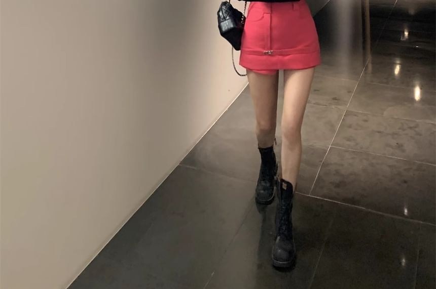 Mock Lapel High Designs) Pencil Tone Skirt Plain Blazer Mini (Various Notch / Two-Piece Two Waist