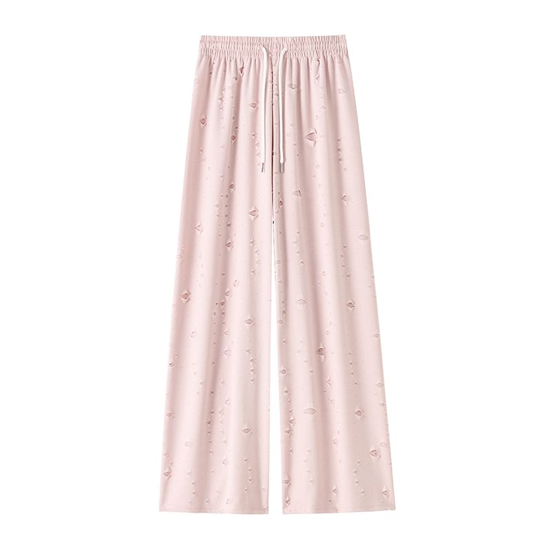 Designs) Drawstring Pants (Various Leg Distressed Wide Waist