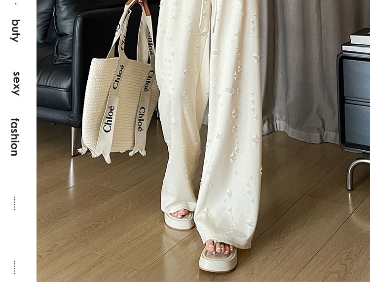Designs) Drawstring Pants (Various Leg Distressed Wide Waist