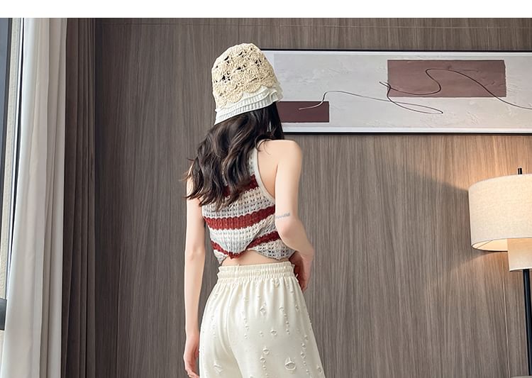 Designs) Drawstring Pants (Various Leg Distressed Wide Waist