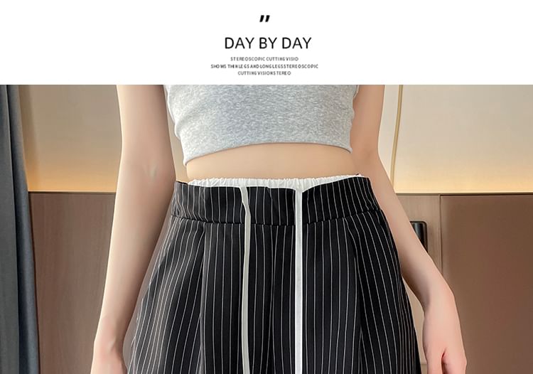 Wide Pinstriped Leg (Various Pants Waist Drawstring Designs)