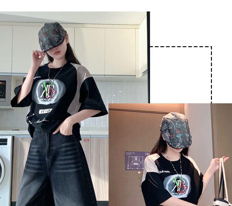 Wide High Leg Capri Waist Washed Jeans