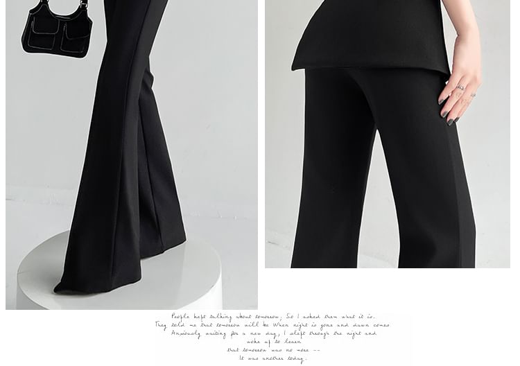Pants Designs) Flared (Various Suit Overlay Buckled Waist Skirt High