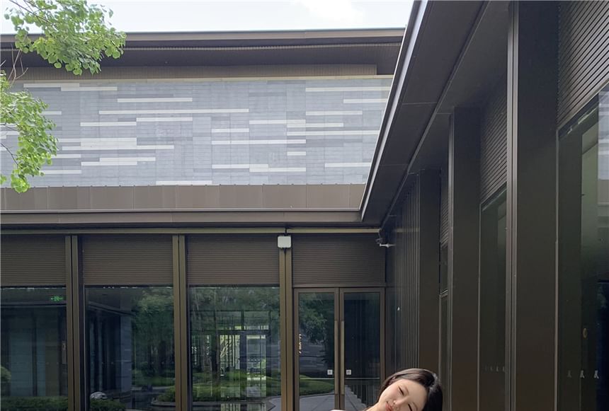 Shorts Cardigan / Round Waist High Neck Padded Camisole V-Neck Top Sweat Plain Lace Panel