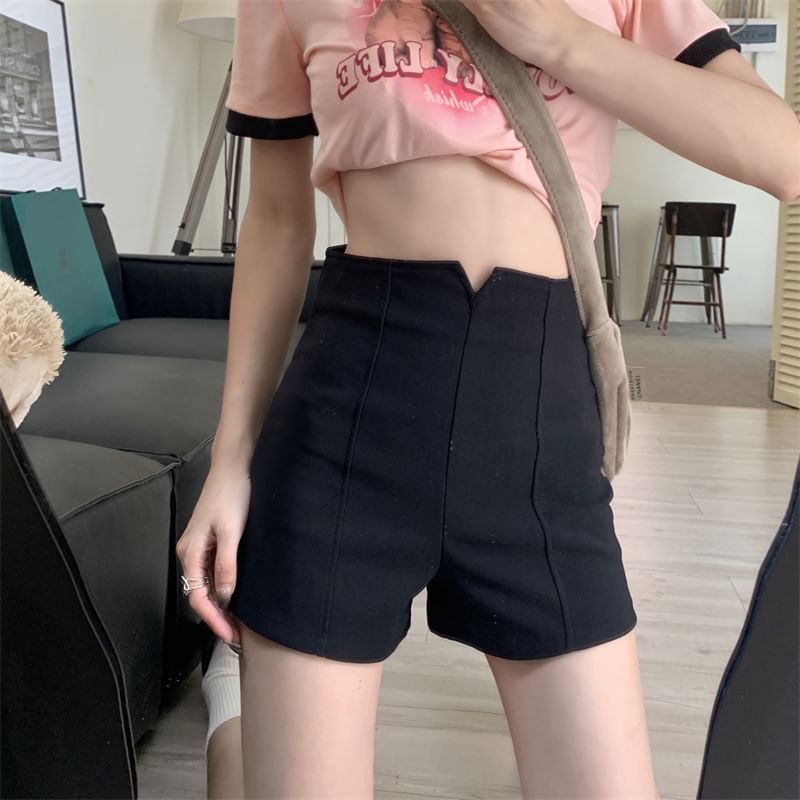 Plain High Dress Shorts Waist