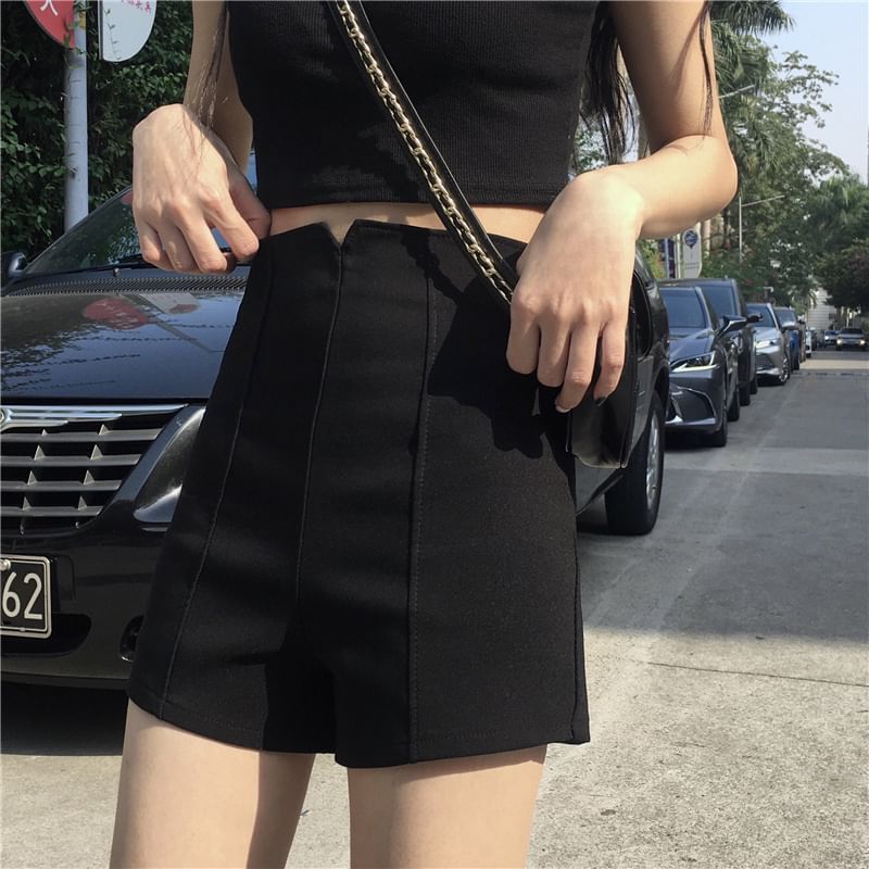 Plain High Dress Shorts Waist
