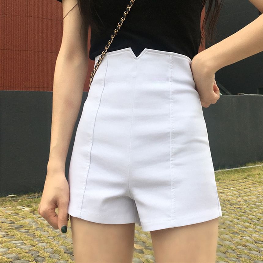 Plain High Dress Shorts Waist
