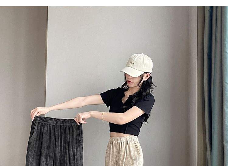 Pants Print Elastic Leg Wide Waist Designs) (Various