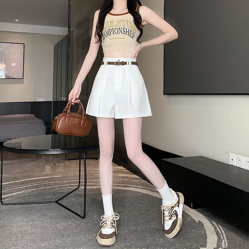 Dress High Shorts Plain Waist