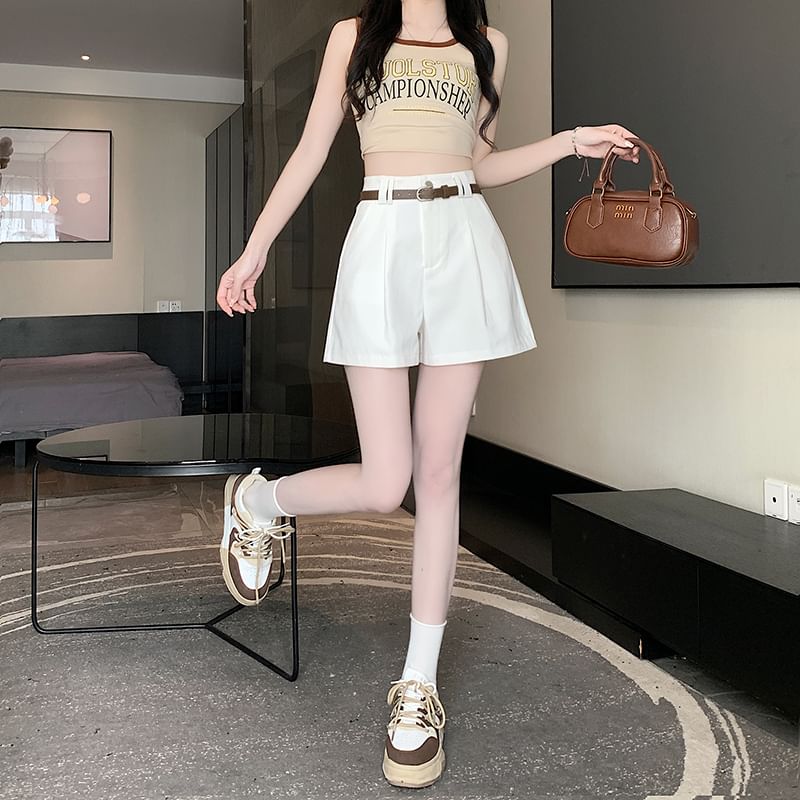 Dress High Shorts Plain Waist