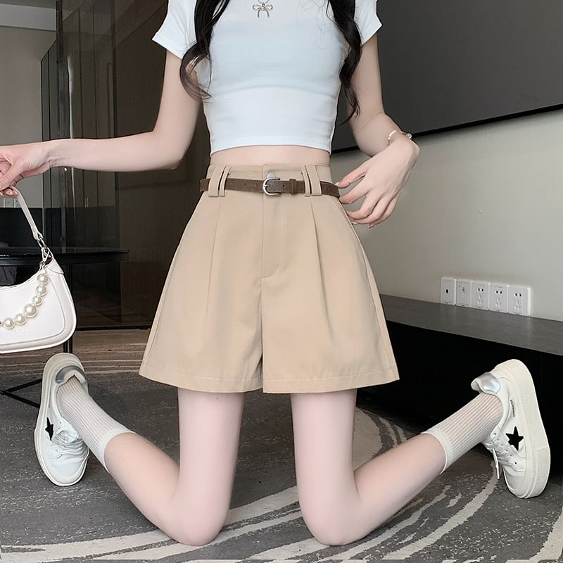 Dress High Shorts Plain Waist